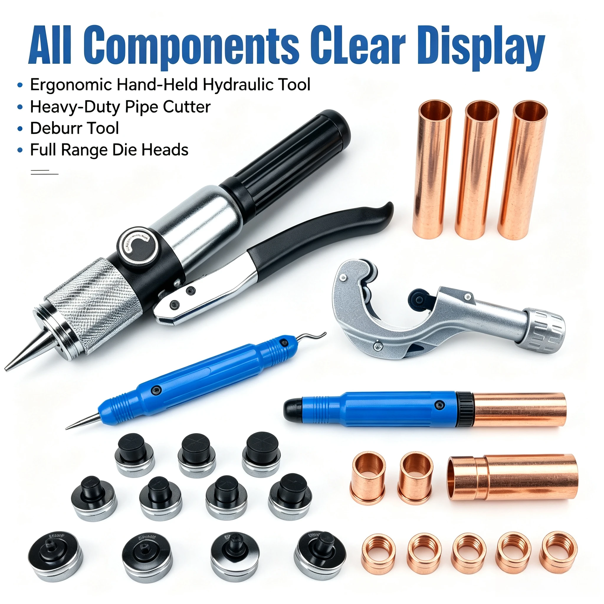10-42mm Hydraulic Copper Tube Expander Kit CT-107 Refrigeration Cold Storage Installation Maintenance Hand Tools Set