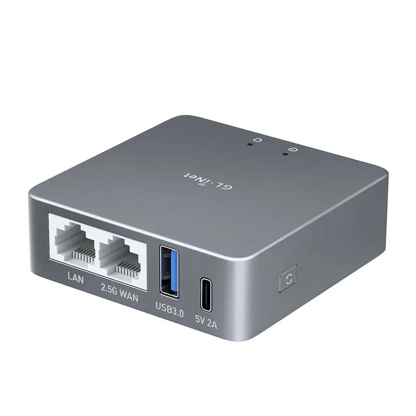 GL.iNet MT2500A (Brume 2) Mini VPN Security Gateway para Home Office e Trabalho Remoto, Internet Security, 2.5G WAN, 1 Gigabit