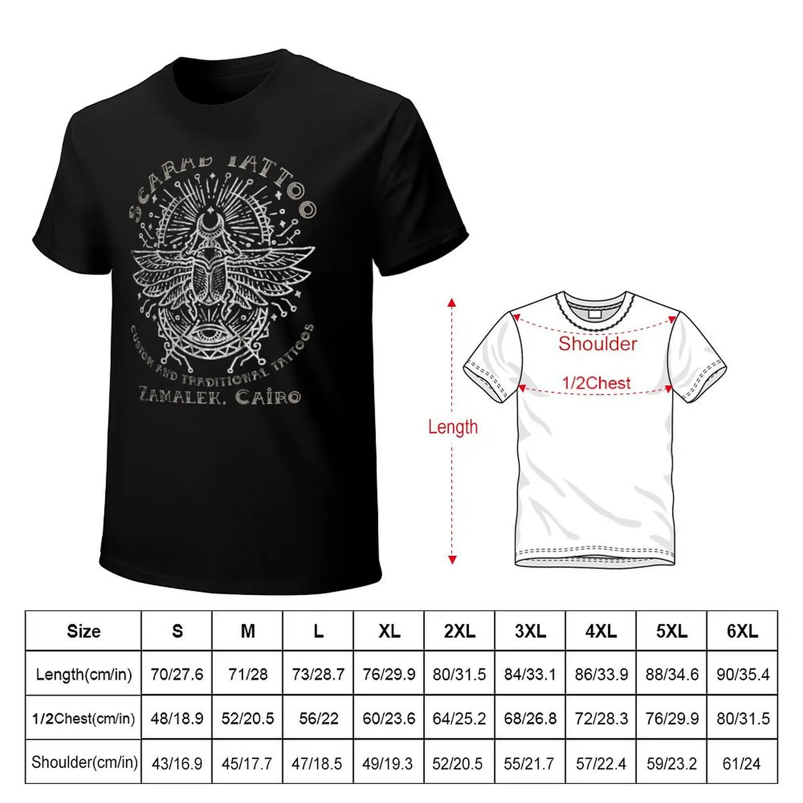 Egyptian Scarab Beetle, Tattoo Studio Design, Zamalek, Cairo, Egypt, Tattoo Shirt T-Shirt Independence Day Short Sleeve T-Shirt