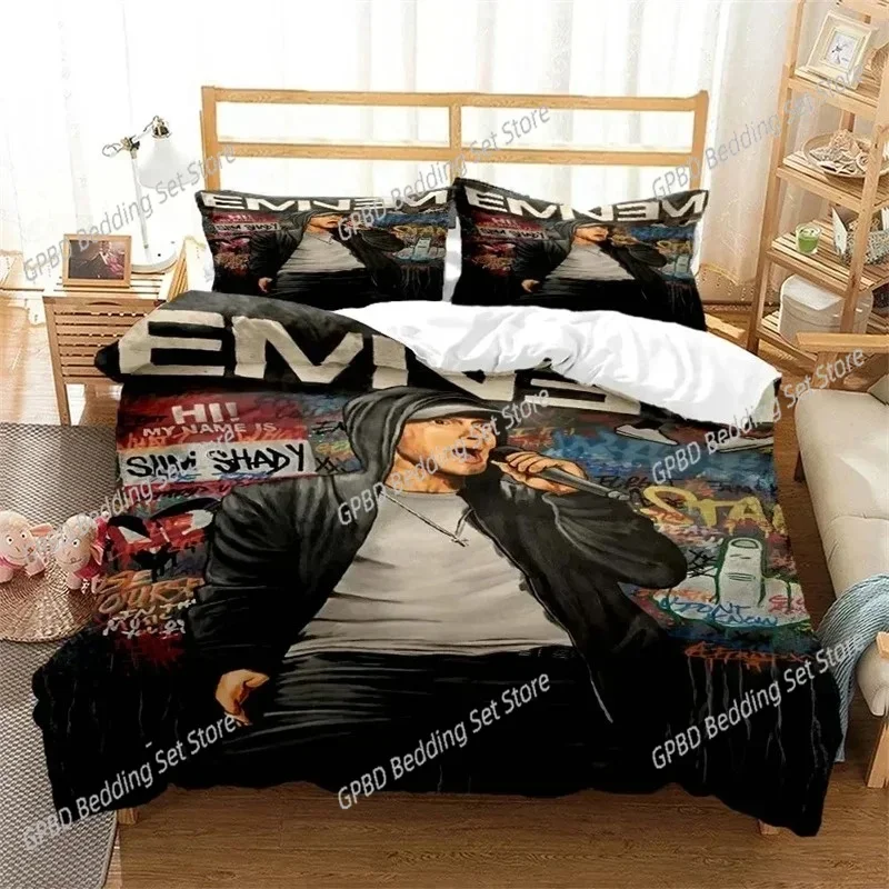

Hip Hop Rapper Eminem 3D NEW Duvet Cover Pillowcase Bedding Set Adult Boy Girl Bedroom Decoration Children Single Double Large