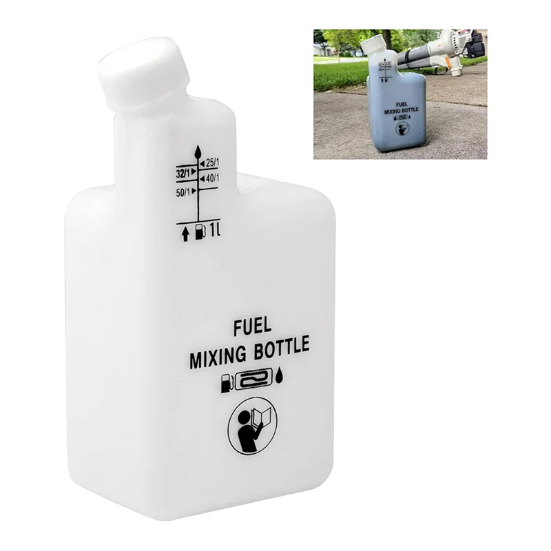 Fuel Oil Mixing Bottle For 2 Stroke Engines, 1L, 4 Ratios 32:1/50:1/40:1/25:1, Reusable-AA26