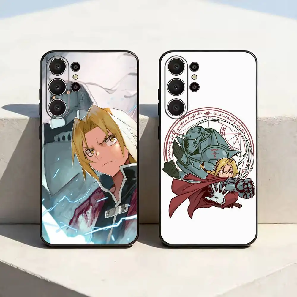 Anime Fullmetal Alchemist Edward Elric Soft Silicone Case for Samsung S26, S24, S21, S22, S23, S30, Ultra,  Plus, FE, Lite-Black