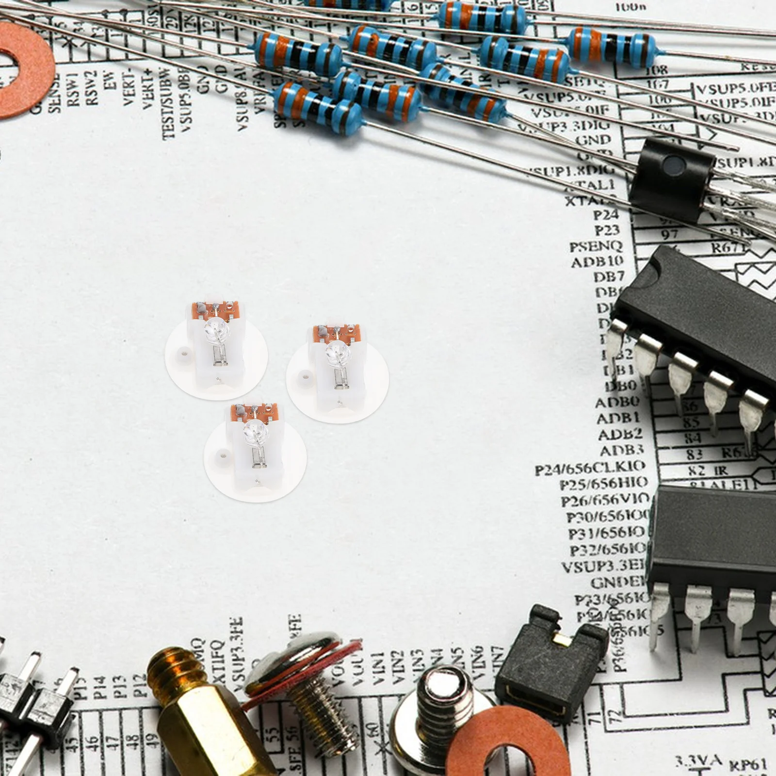 20 stuks gloeiende sleutelhanger meerkleurig draagbaar nachtlampje knipperende basis compacte elektronische kern mini LED-sleutelhanger buitenwerk