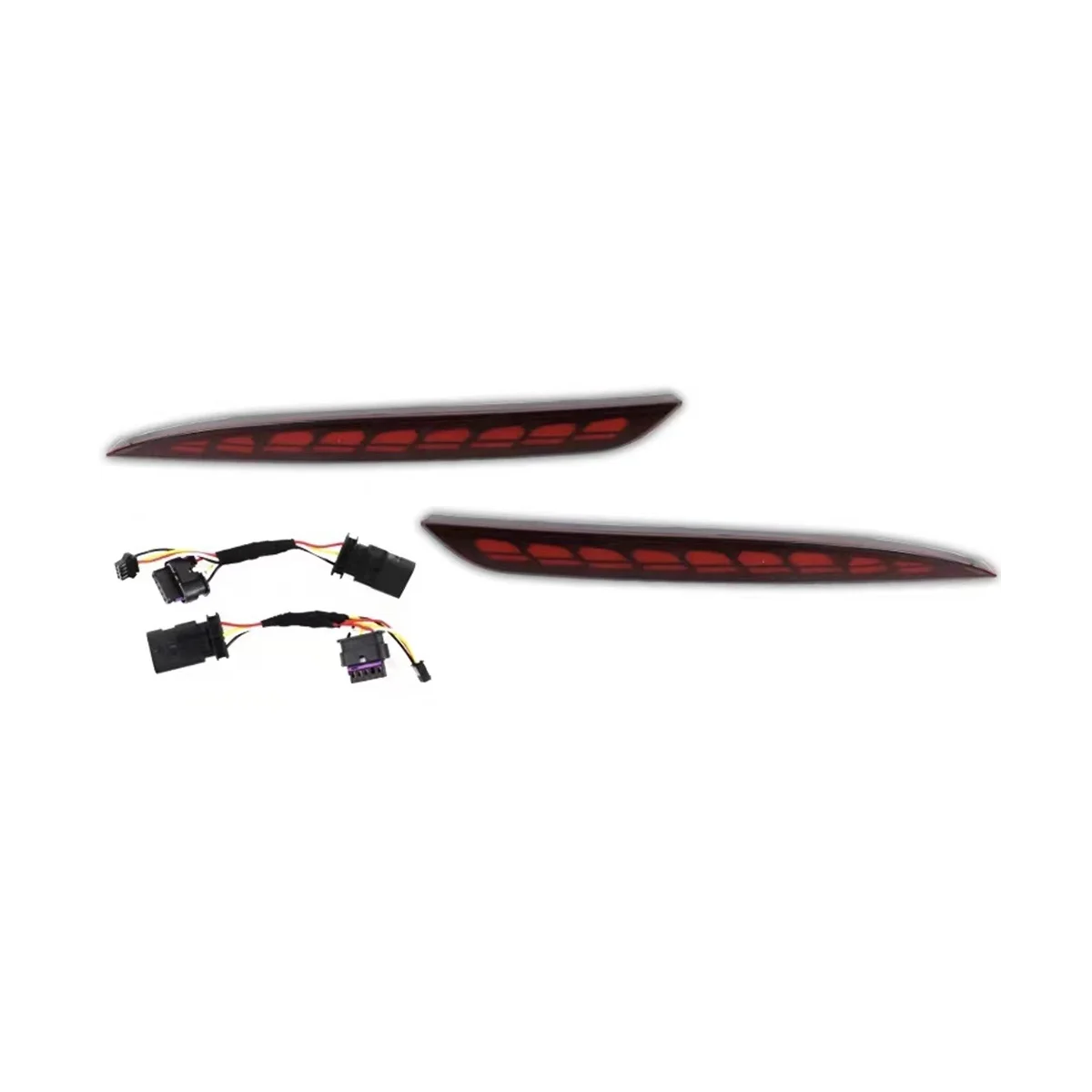 

1 Pair New Dragon Scales Turning Light for Model 3 Rear Bumper Light Rear Fog Light Retrofit Red Case