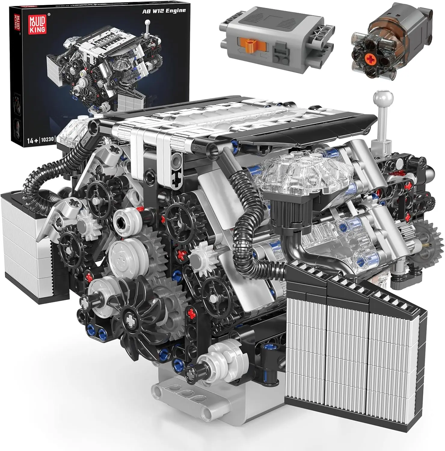 

W12 Engine Toys Building Block, Model Engine Kit for Adults, V8 Engine Scale Model, 10230 STEM DIY Building Kits That Works, Blo