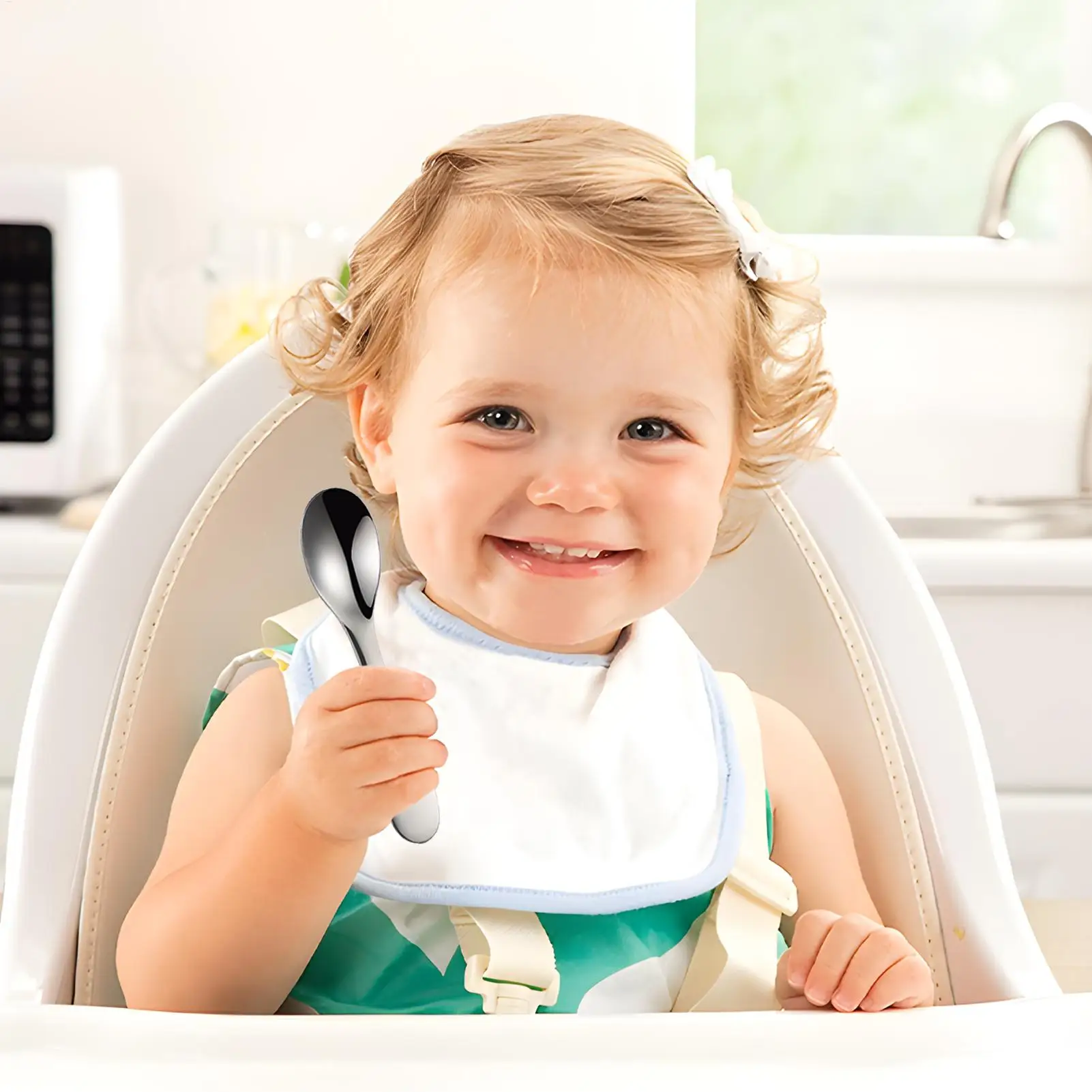 Toddler Cutlery Set 4 Pieces Children Safe Flatware Kid Utensils Stainless Steel Reusable Eating Accessories Kitchen Supplies view 3