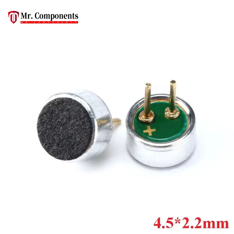 5pcs 4.5*2.2mm Capacitive Electret Condenser Electret Microphone MIC Pickup Sensitivity 52DB with pin New