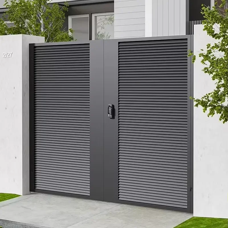 Custom House Garden Aluminum Fence Main Gate Automatic Powder Coated Steel Metal Garden Entrance Gates