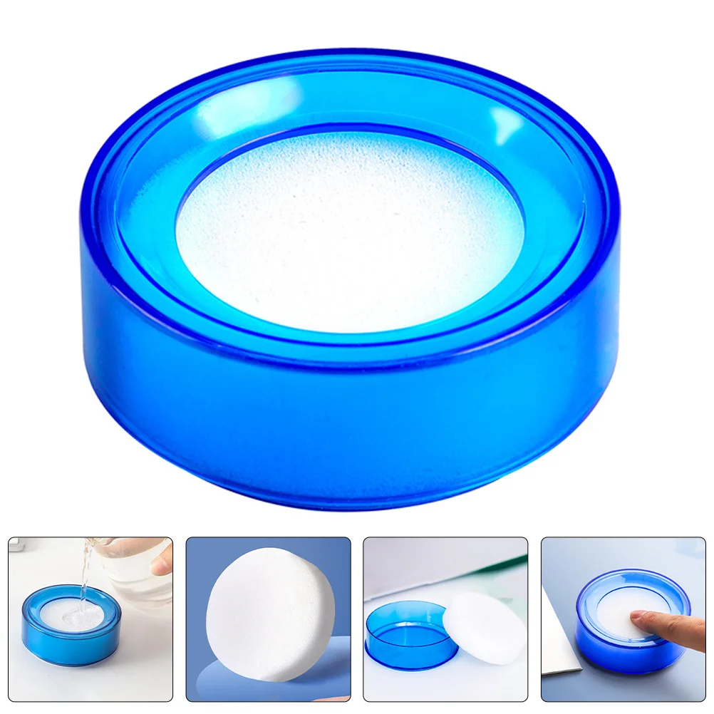 

2 Pcs Money Counting Hand Wet Device Sponge for Dipping Tank Blue Finger Moisture