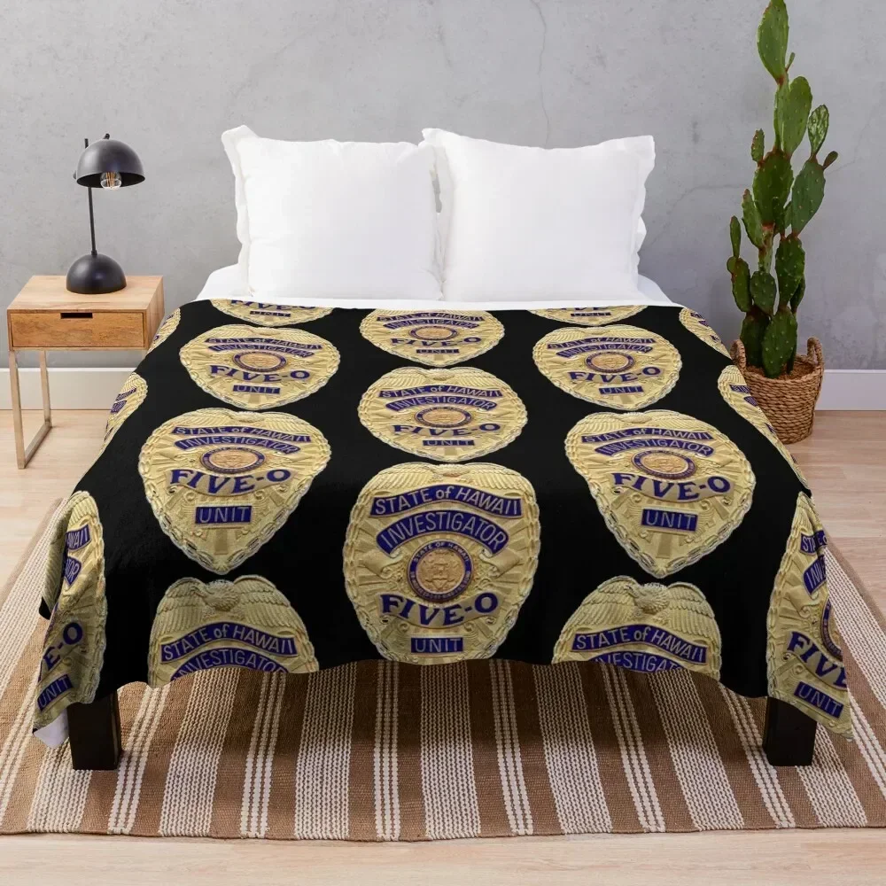 

Hawaii five 0 badge Throw Blanket Cozy Home Blanket Gift for Christmas Holiday
