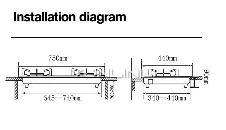 가정용 가스 스토브 쿡탑 내장형 테이블 타입, 이중 용도 가스 스토브, 스테인레스 스틸 더블 버너 가스로