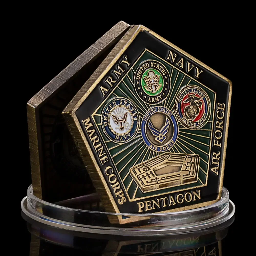 Uniterd States of America Souvenir Coin Department of Defense Commemorative Coin The Pentagon Copper Plated Collection Coin