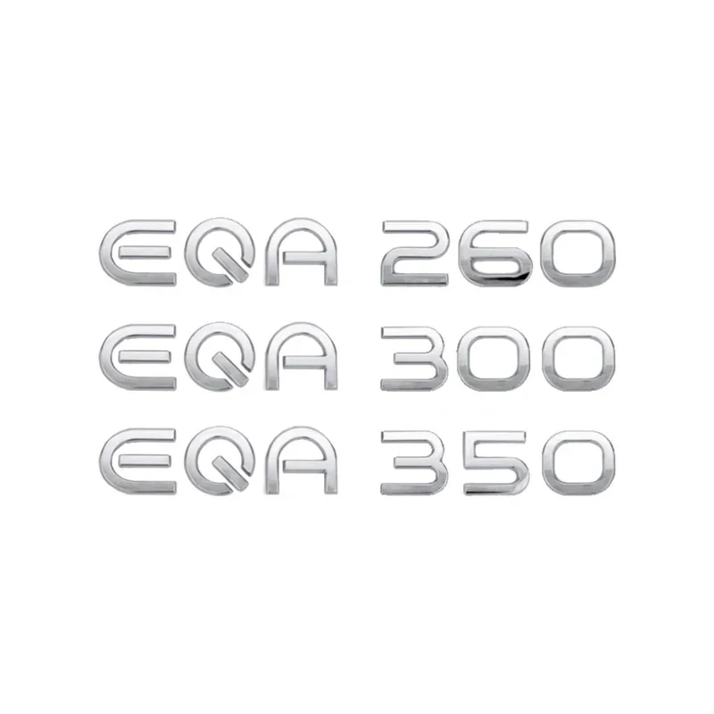 New Energy Emblem for Mercedes Benz EQA250 EQA260 EQA300 EQA350 4MATIC Car Trunk Logo Sticker Chrome Glossy Black Accessories