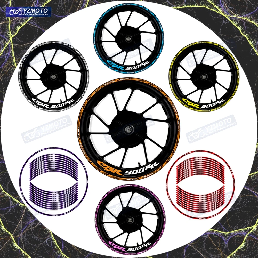

For Honda CBR900RR CBR900 RR Motorcycle Racing Front And Rear Wheel Hub 17 Inch Sticker Waterproof Reflective Rim Decal Stickers
