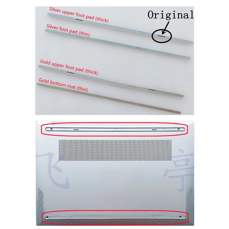 New Original Silver Gold Bottom Shell Anti Slip Foot Pad Rubber Strip Suitable For HP Pavilion 14-DV 14-EC TPN-Q244