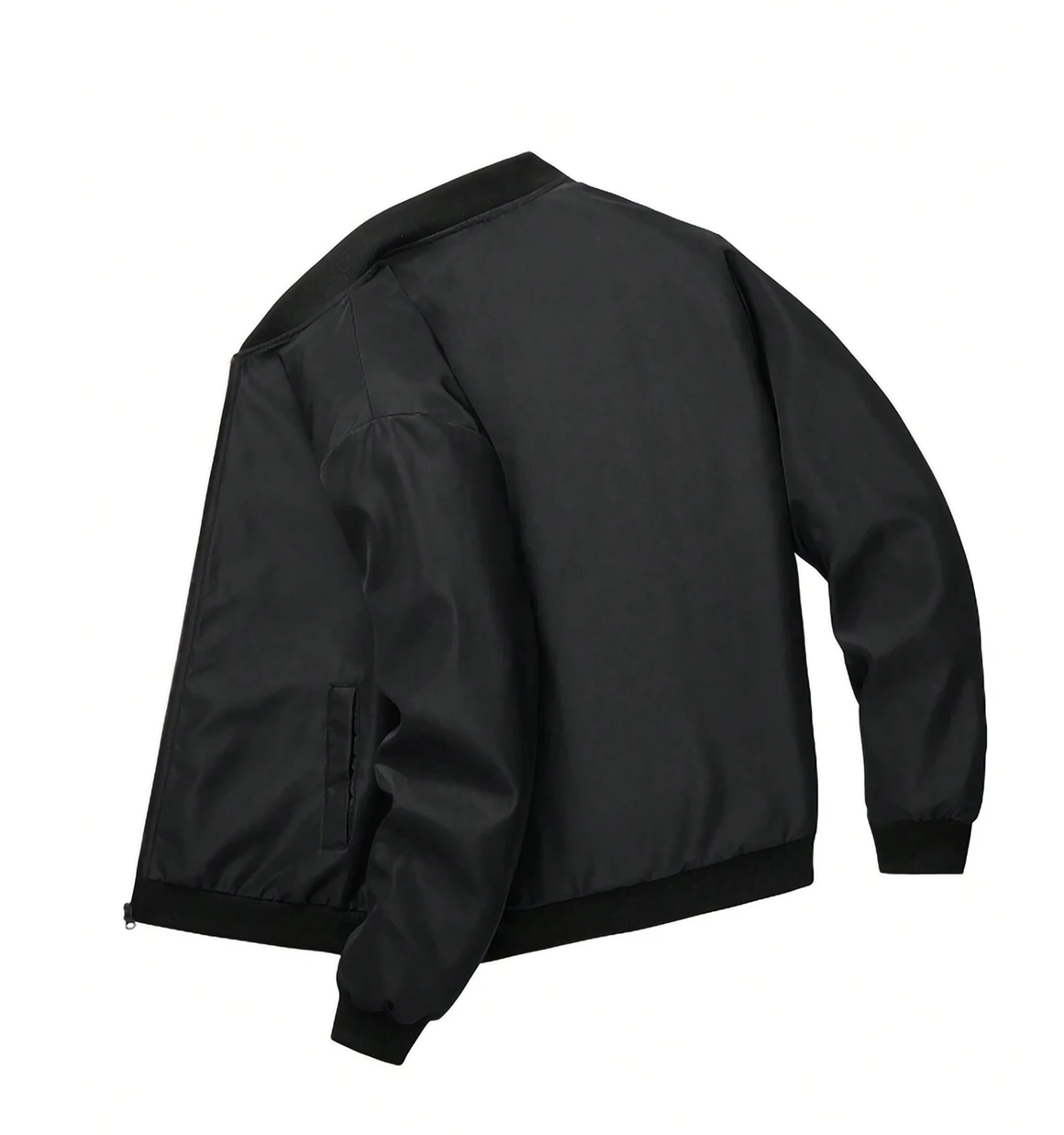 Men's Plain Light Jacket, Outdoor Sports and Leisure Stand-Up Collar Top, Baseball Jacket with Zipper and Elastic Hem, Windproof, Wear-Resistant, Comfortable and High-Quality Fabric, Suitable for Home Leisure, Work Clothing to Work, Outdoor Sports