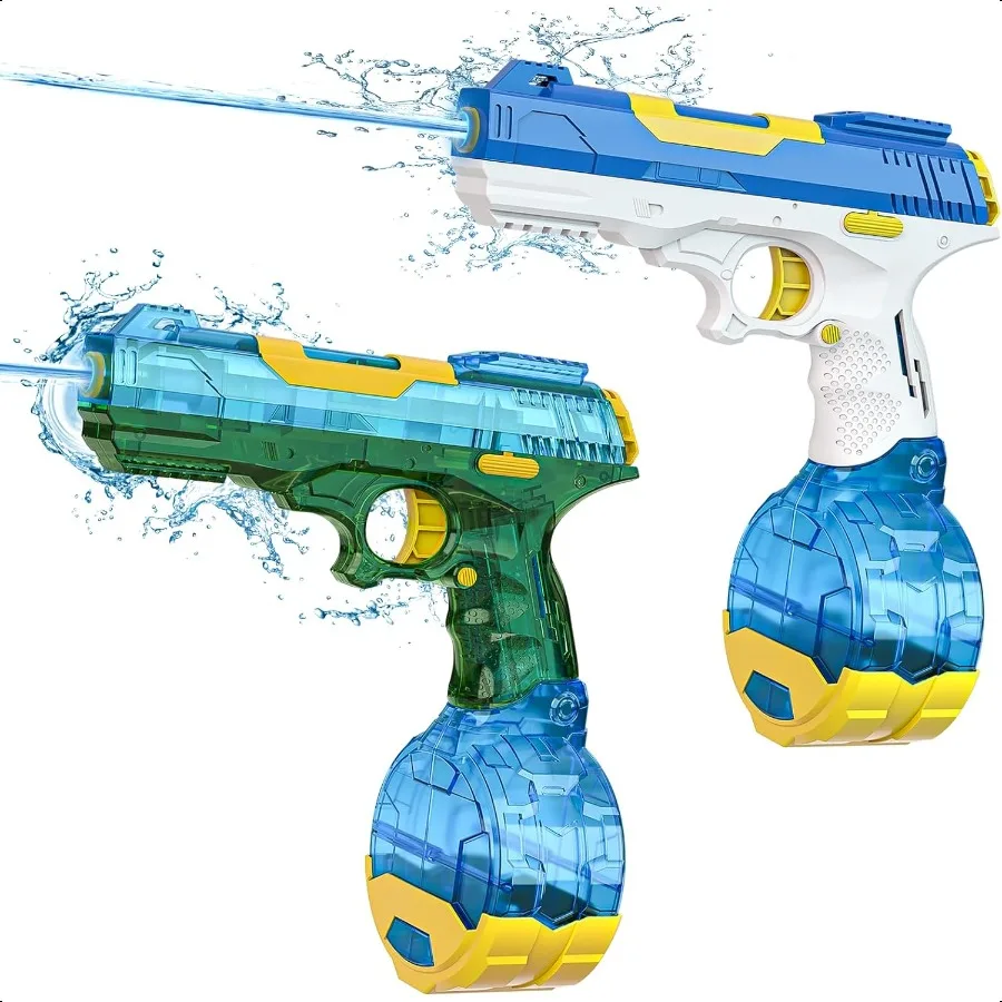 

2 Pack er Soaker Electric Water Guns High Capacity Long Range Up to 2832ft Powerful RapidFire Fully Automatic Perfect for and A