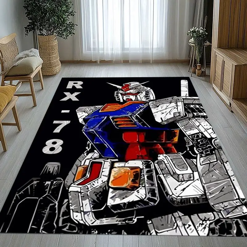 3D Vintage Gundam Destroy Zeon Cartoon Area Rug,Soft Non-Slip Carpet Mat for Living Room Bedroom,Sofa Floor Rug,Home Decor Gift