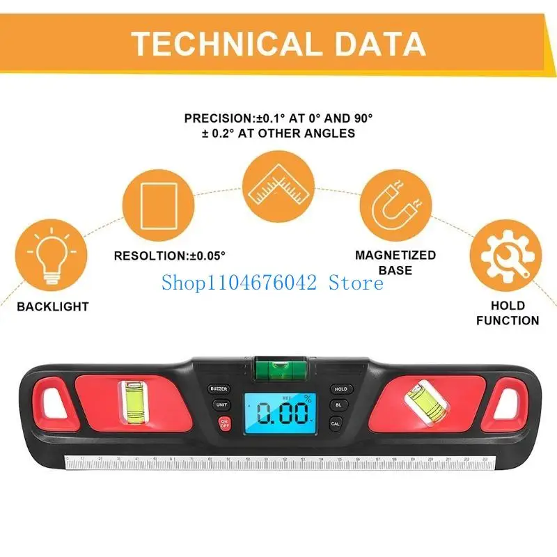 652F Box Level Tor-pedo Level 3 Different 45°/90°/180°Measuring Shock Resistant Tor-pedo Level Shockproof
