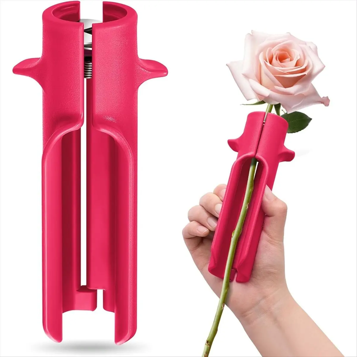 ABNH Rose Stem Thorn Stripper Tool Thorn Remover Leaf Stripper Tool,Flower Cleaner Cutter Rose Red for Home Gardening