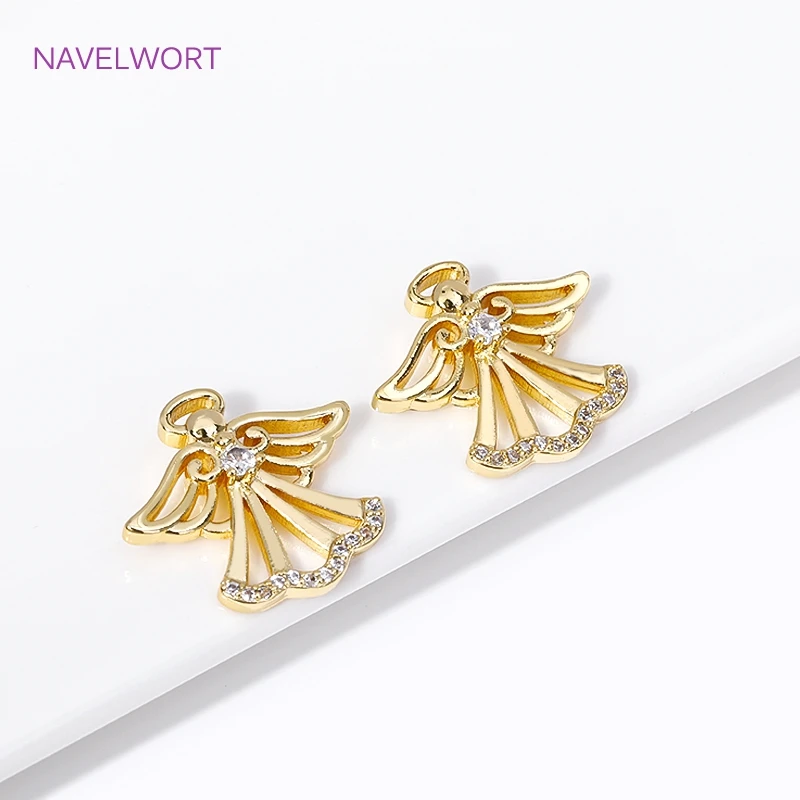 Pendants For Jewelry 18K Gold Plated Angel Charms Pendant For Bracelets,Brass Decorative Pendants,DIY Jewelry Accessories - view 3