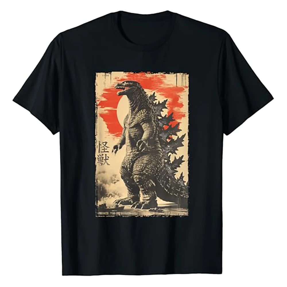 Funny Women Men Retro Vintage Japanese Art Legendary Rare Kaiju T-Shirt Casual Leisure O-neck Style Print Tops Tee 01336