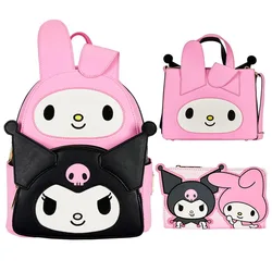 Loungefly Sanrio My Melody plecak Kawaii Kuromi torba na ramię moda dziecięca tornister torba podróżna Casual Anime torba z motywem kreskówkowym