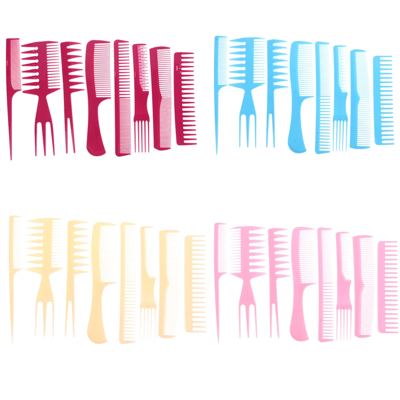 

8Pcs Haircut Comb Set Portable Anti-static Hairdressing Hair Comb Hair Detangler Comb Makeup Barber Haircare Stylist Tool Suit