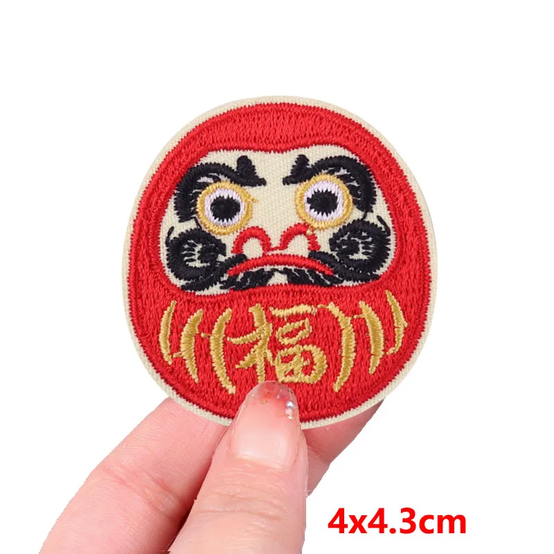 Japan Mount Fuji Lucky Cat Fish Embroidered Patches Cherry Blossoms Iron On Patches For Clothing Thermoadhesive Fusible Patch view 6