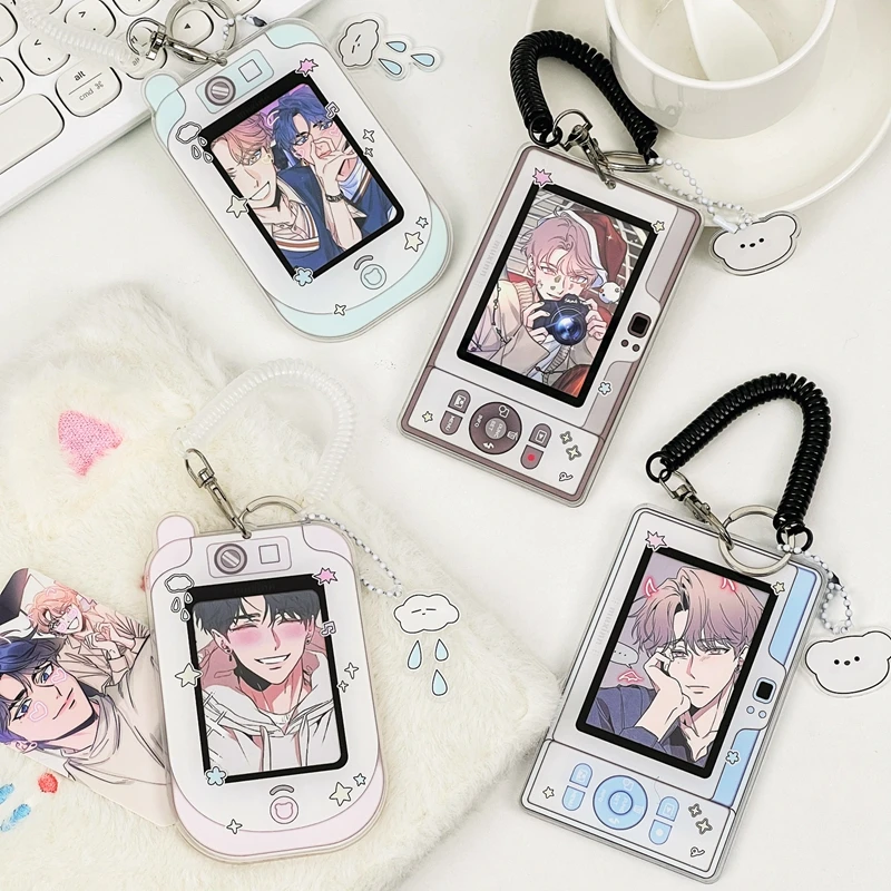 Korean Ins Cute Phone Camera Shape Photo Card Holder 3 Inch Kpop Idol Photo Protective Display Sleeves Pendant Kawaii Stationery