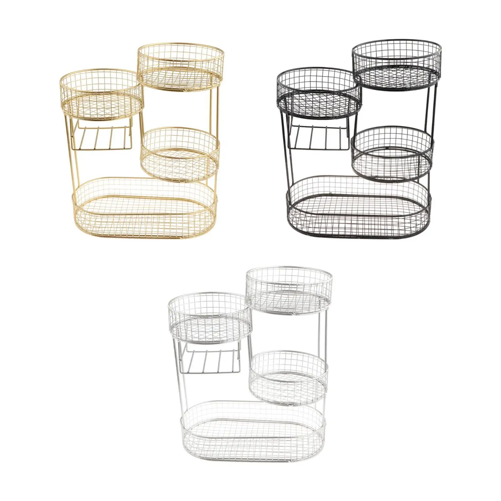 Fruit Vegetables Storage Rack Containers Portable Table Centerpiece Storage Stand Save Space Multi-layer Round Storage Baskets