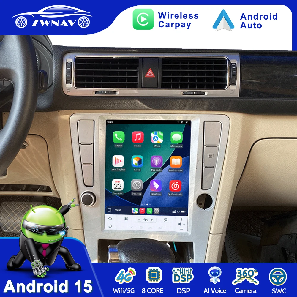 Android Autoradio für Volkswagen Passat 2006-2012 Multimedia Wireless Carplay Navigation GPS 10,4 Zoll Touchscreen DSP Headunit