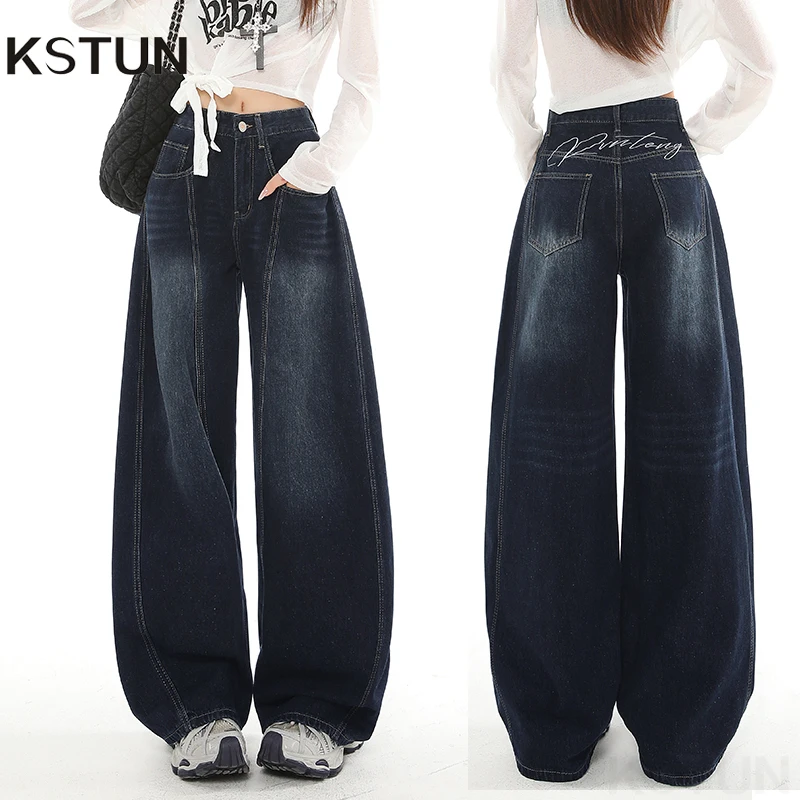 

KSTUN 2026, новые джинсы индивидуального дизайна для женщин, мешковатые брюки, свободные лоскутные джинсы, популярные брюки с вышитым узором для девочек