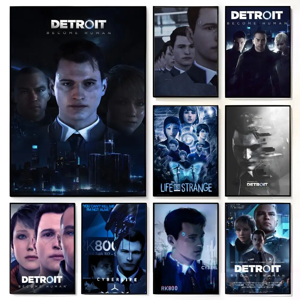 Affiche murale du film américain Detroit B-Become H-Human, décoration murale pour la maison et la chambre des enfants