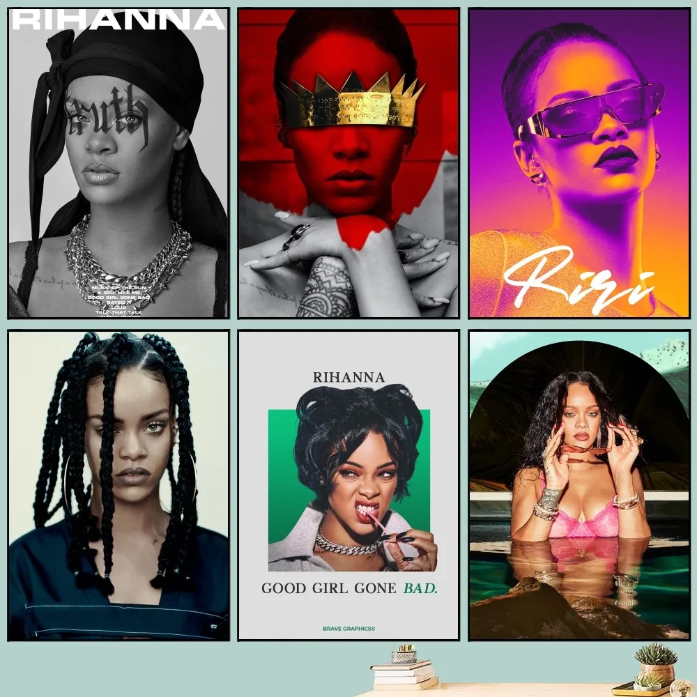 Hot Singer R-RIHANNAS Art  Art Small HD Quality Wall Art Painting Study Wall Decoration