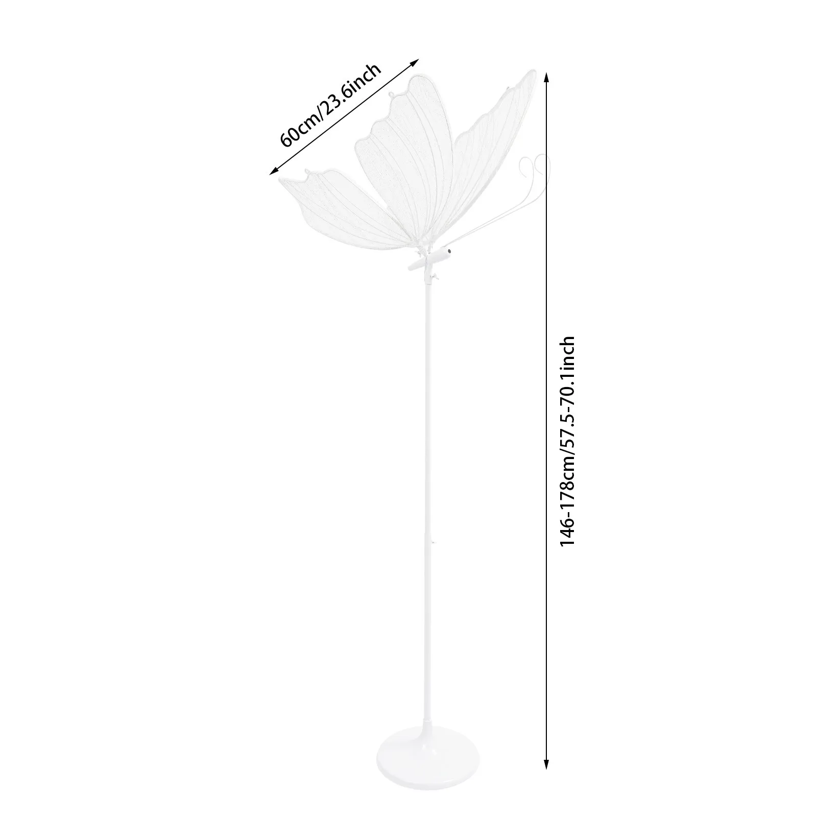 48W 2Pcs Creative Wedding Butterfly LED Floor Lamps US Standard Butterfly Hanging Lights for Wedding Stages, T-stage Street Guidance Decorative Lights