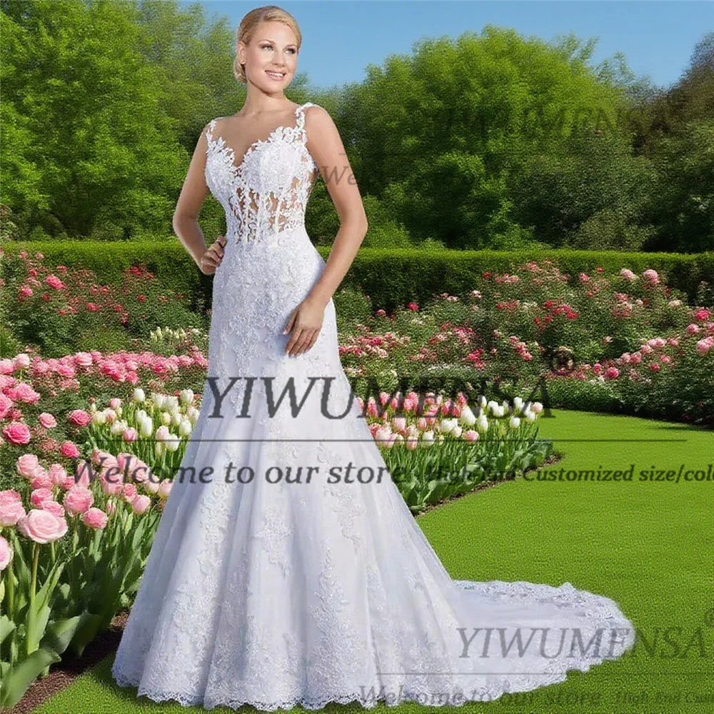 ชุดแต่งงานเกาะอกประดับลูกไม้หรูหราสำหรับเจ้าสาว แต่งคริสตัลและลูกปัดแบบสั่งตัดทรงเมอร์เมด ชุดเจ้าสาว Vestido De Novia