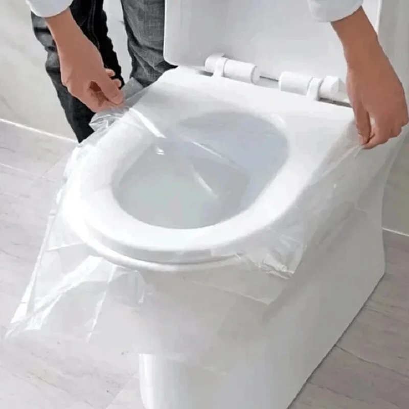 Travel Disposable Toilet Seat Covers 50Pcs Sticker free Waterproof for Adults Kids Individually for Public Restroom Airplane Out