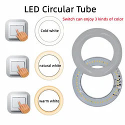Adjustable Color T9 LED Circular Tubes 205mm G10Q LED Circle lamp 4pins LED Round Tubo Fluorescent lamps replace leds