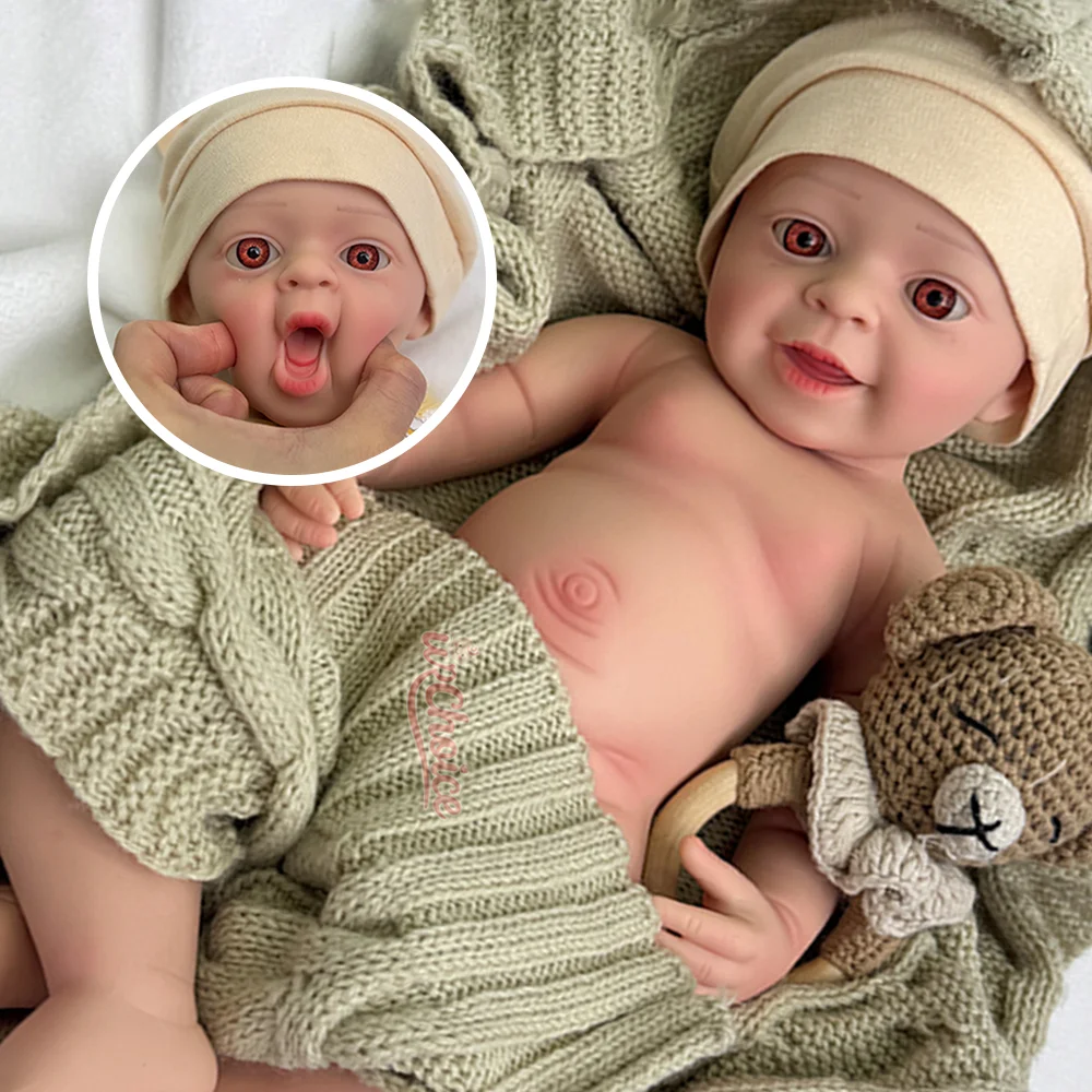 

Реалистичные 18-дюймовые силиконовые куклы Reborn, реалистичные куклы с открытым ртом, подарок Muñeca для новорожденных, настоящая силиконовая кукла Corpo De для рождественского подарка