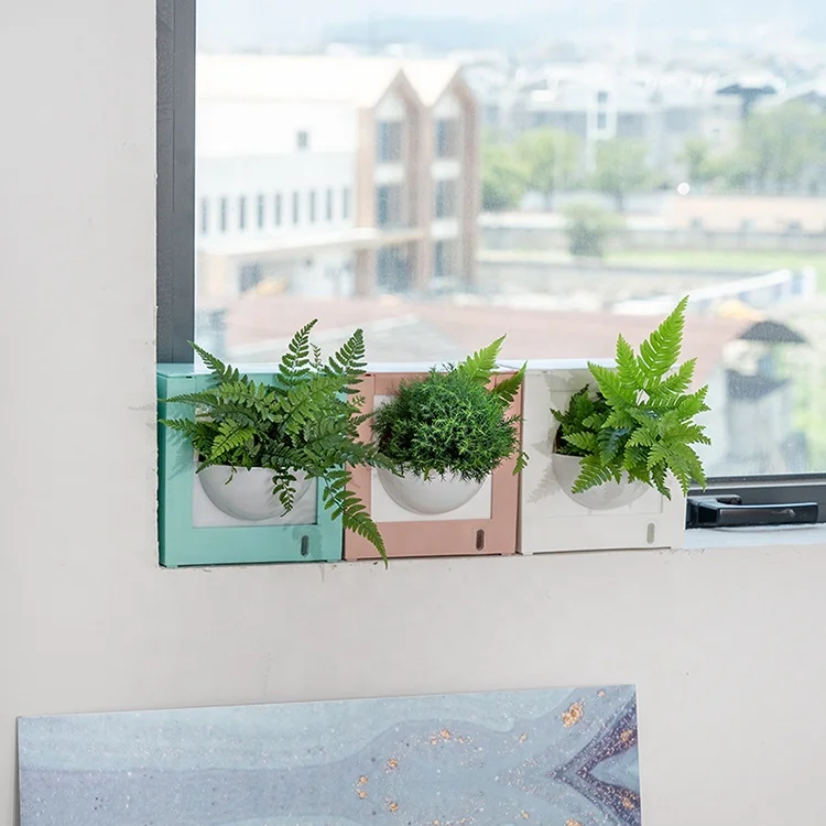 

New Design Colorful Hanging Wall Plant Kit Vertical Garden Self Watering Pots for Indoor Plants