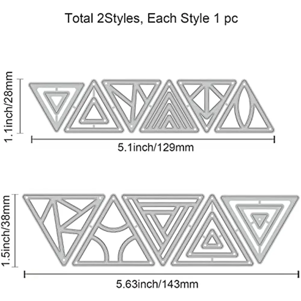 2025 New Arrival Triangle Frame Background Metal Cutting Dies for DIY Scrapbooking Card Making Knife Mould Blade Punch Stencils