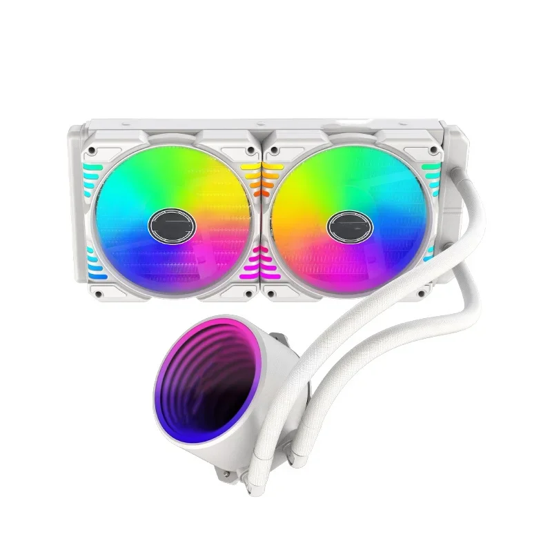 낮은 MOQ 맞춤형 워터쿨러 240mm AIO 수냉식 CPU 쿨러, 디스플레이 화면 ARGB 포함, 컴퓨터 케이스 게이밍용 LED 디스플레이 탑재 썸네일 2