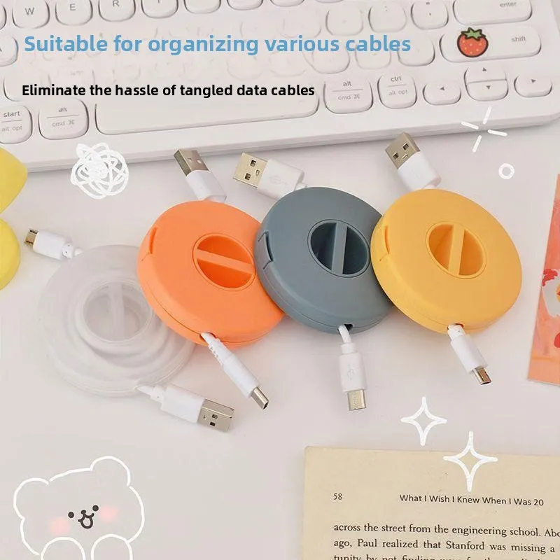 Automatic Retractable Data Cable Organizer Storage Box Multi-Functional Wire Arranger Family Organization Tools by Jinluohe