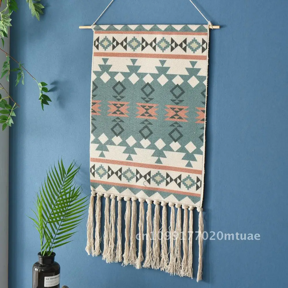 

Hand-Woven Tassel Tapestry INS Style Wall Decoration Modern Minimalist Geometric Abstract Polyester Cotton Bedding Background