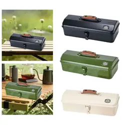 Outdoor Toolbox Miscellaneous Storage Box Camping Portable Handheld Metal Storage Box Hardware Container Empty Tool Box