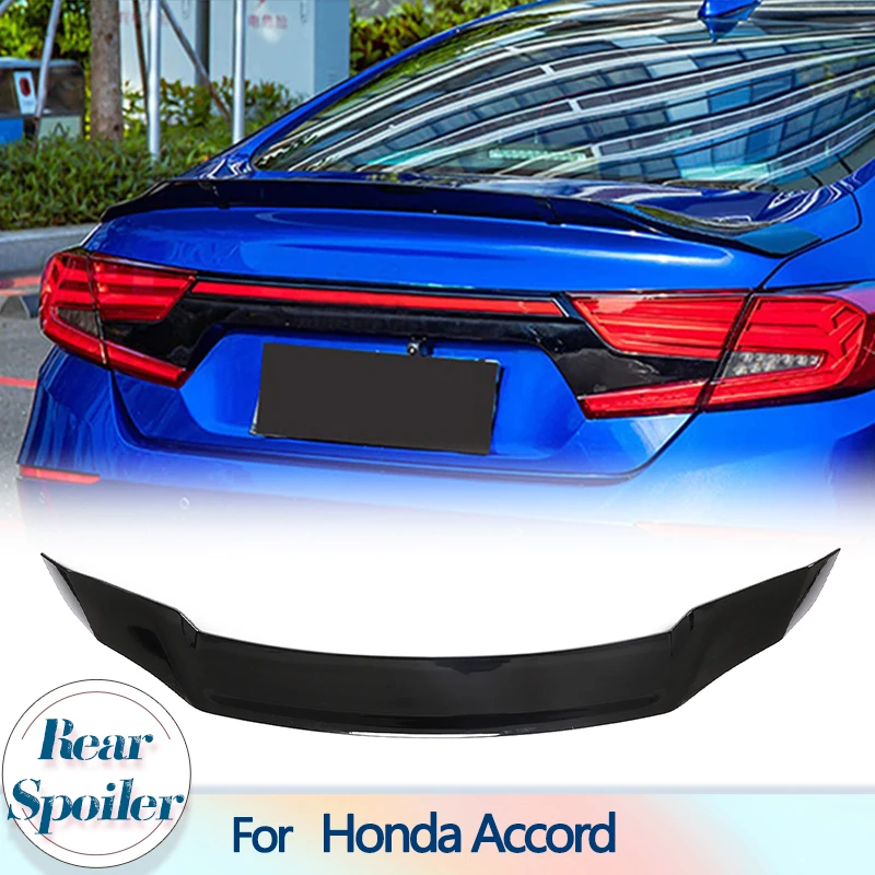 Car Rear Trunk Spoiler Wings for Honda Accord 10th Gen Sedan 4 Door 2018-2022 ABS Gloss Black Tail Boot Lid Wing Lip