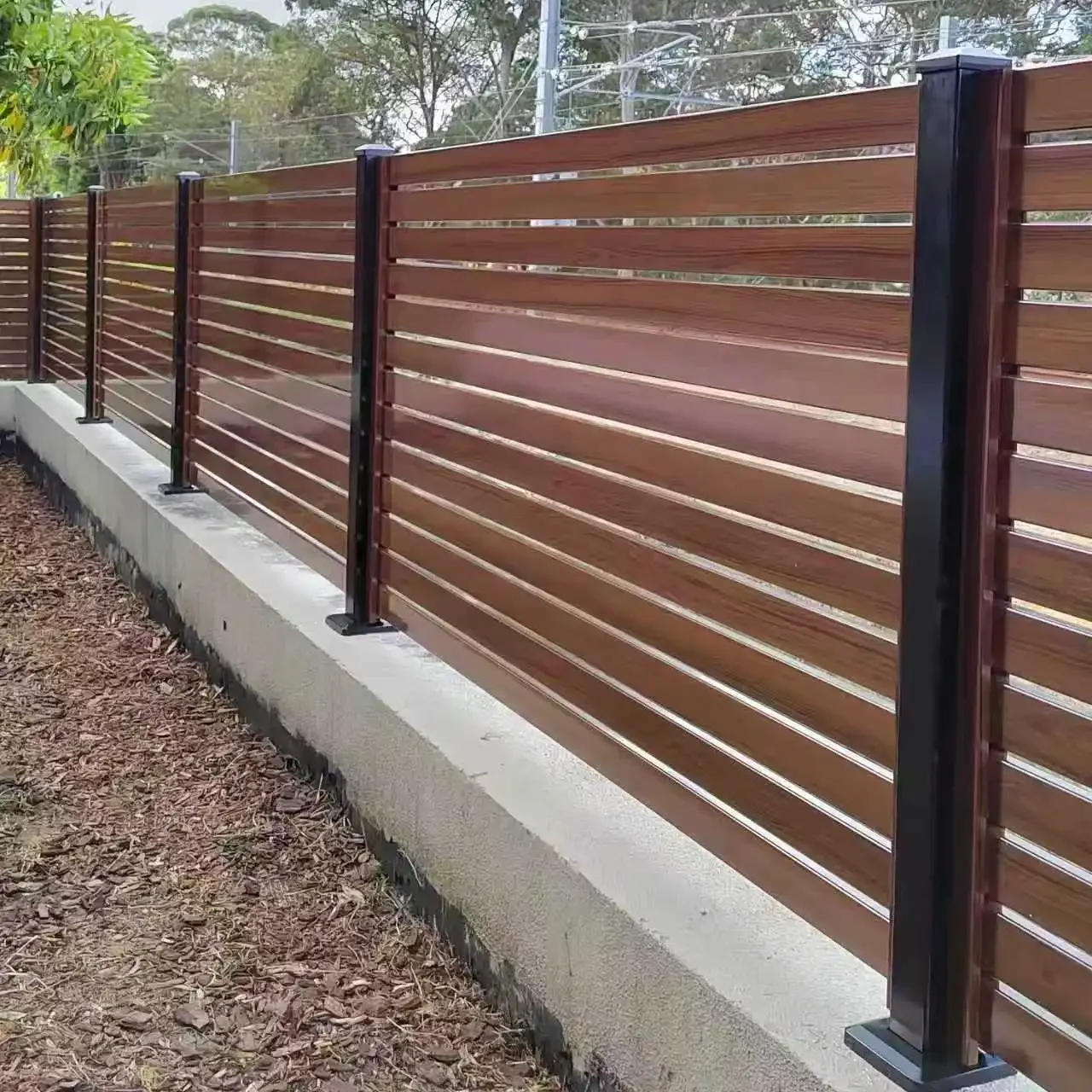 gh-Aluminum Fence, Hot-Dip Galvanized, Privacy Gate, Powder Coated, Outdoor Garden Fence, School Playground Villa Yard