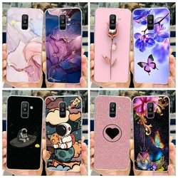 For Samsung A6 Plus 2018 Case SM-A605F New Fashion Butterfly Marble Soft Silicone Funda For Samsung Galaxy A6 A6+ SM-A600F Cover
