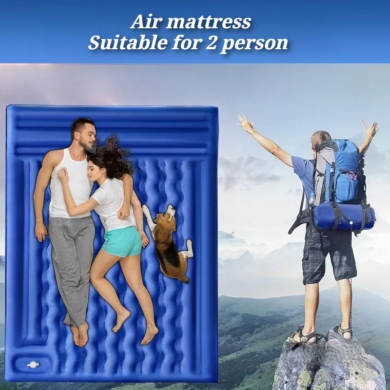 Relaxing Double Air Mattresses Portable Thickened Overnight Folding Camping Mattress Portable Outdoor Camp Sleeping Gears